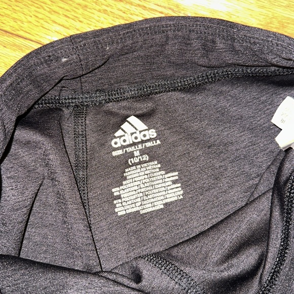 Adidas Black White Pink Workout Leggings Capris Active Climalite Girls 10-12 - Picture 4 of 6